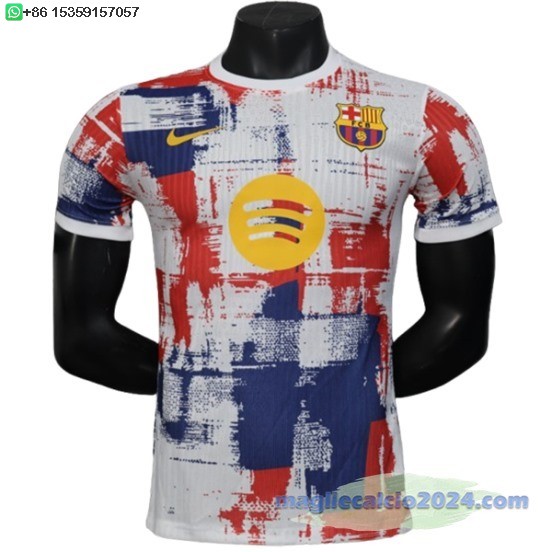 speciale Giocatori Maglia Calcio Barcelona 2025 2026 Bianco Blu Poco Prezzo