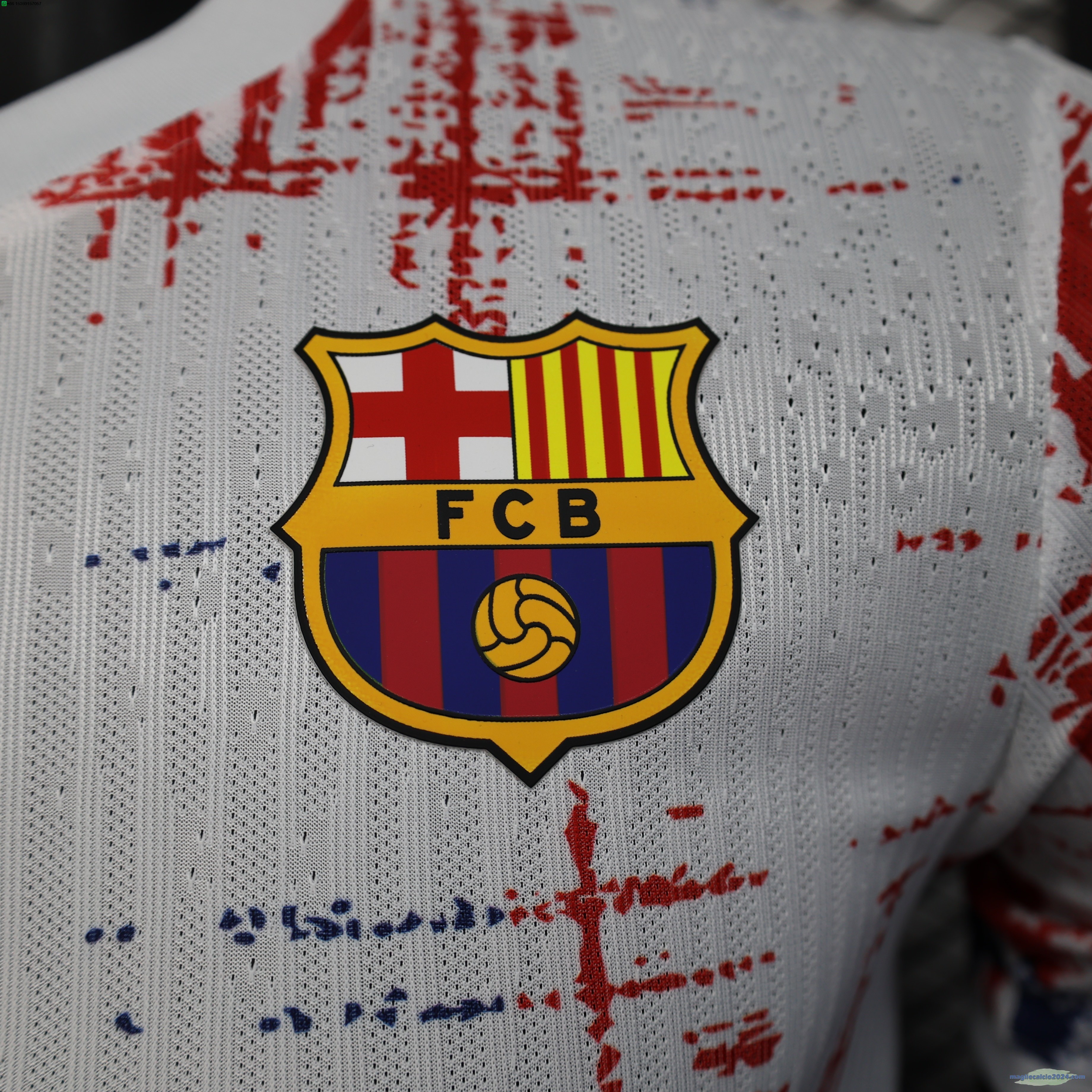 speciale Giocatori Maglia Calcio Barcelona 2025 2026 Bianco Blu Poco Prezzo