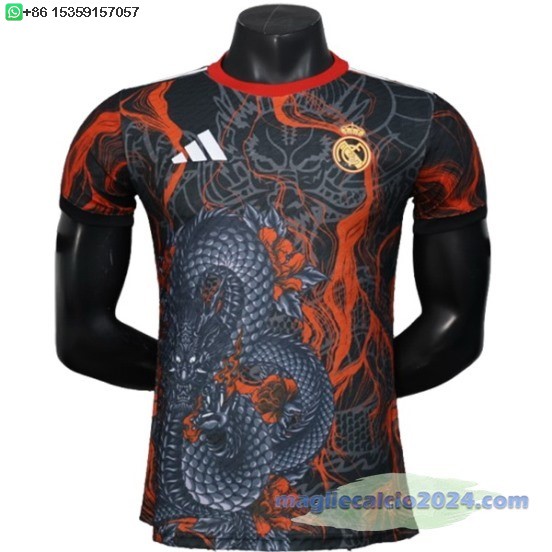 speciale Giocatori Maglia Calcio Real Madrid 2025 2026 Nero Rosso Poco Prezzo
