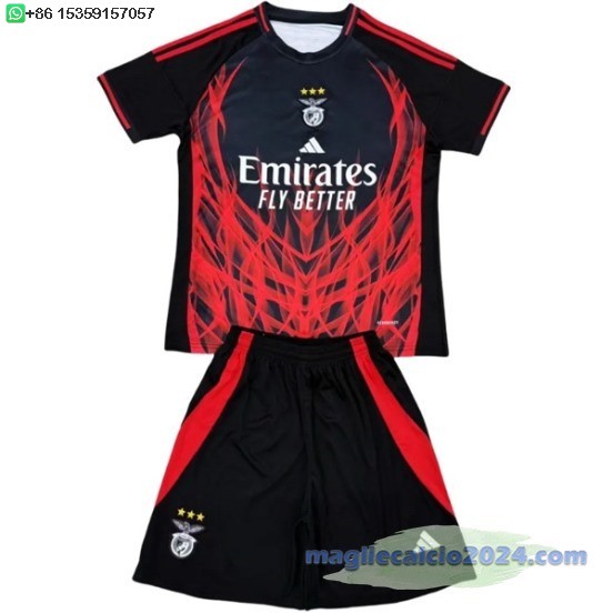 speciale Set Completo Bambino Benfica 2024 2025 Nero Rosso Poco Prezzo
