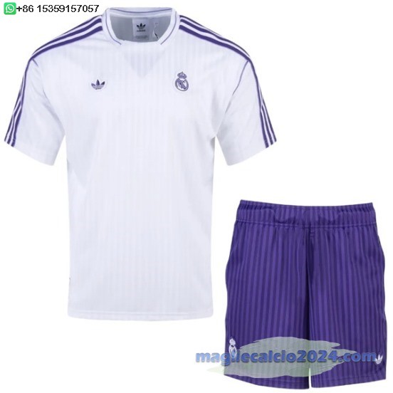 speciale Set Completo Bambino Real Madrid 2025 2026 Bianco Purpureo Poco Prezzo