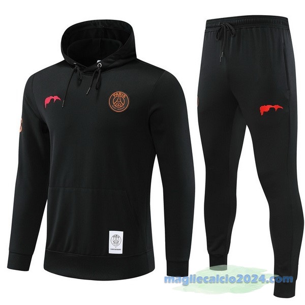 Felpa Cappuccio Bambino Paris Saint Germain 2022 2023 Nero Rosso Poco Prezzo