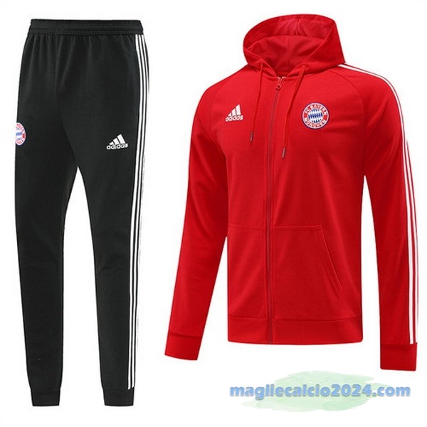 Felpa Cappuccio Bayern Múnich 2022 2023 Nero Rosso Poco Prezzo