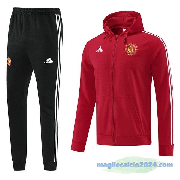 Felpa Cappuccio Manchester United 2022 2023 Rosso Poco Prezzo