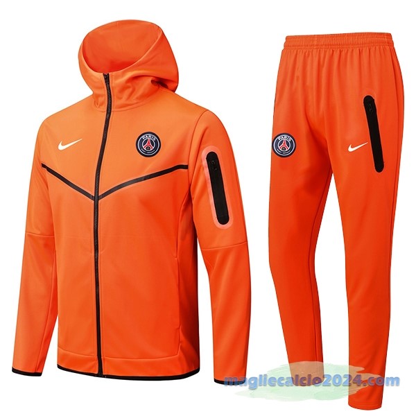 Felpa Cappuccio Paris Saint Germain 2022 2023 Arancione Poco Prezzo
