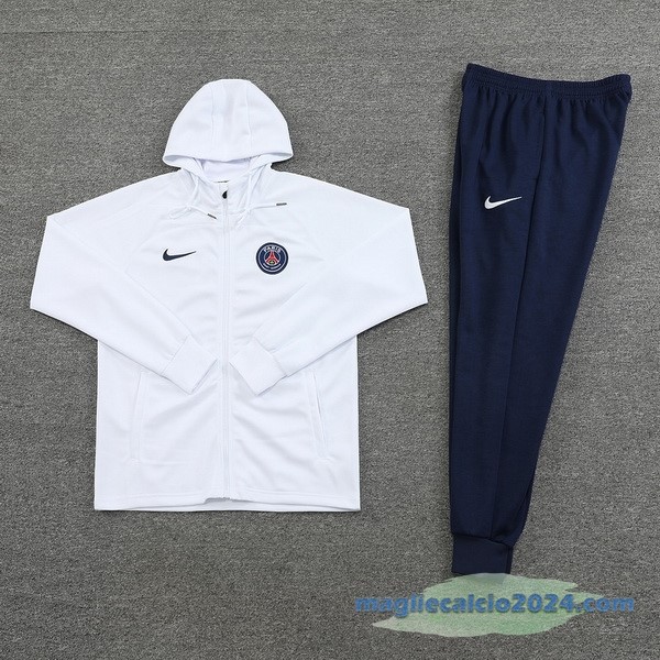 Felpa Cappuccio Paris Saint Germain 2022 2023 Bianco II Nero Poco Prezzo