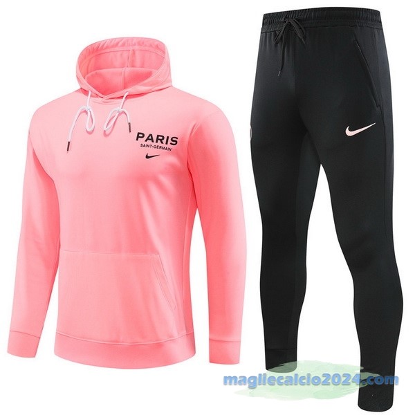 Felpa Cappuccio Paris Saint Germain 2023 2024 Rosa Nero Poco Prezzo