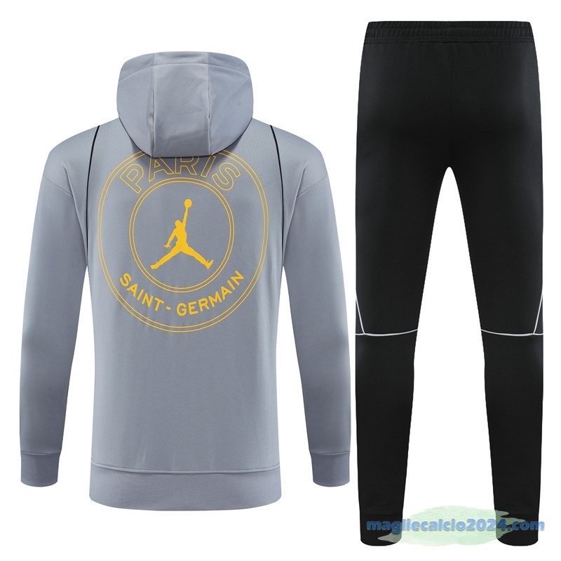 Felpa Cappuccio Paris Saint Germain Bambino 2023 2024 Grigio Nero Poco Prezzo