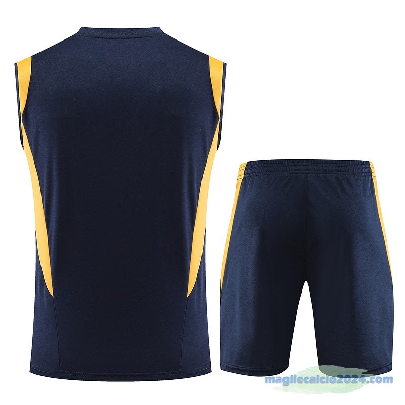 Formazione Senza Maniche Set Completo Real Madrid 2023 2024 Azul Navy I Giallo Poco Prezzo