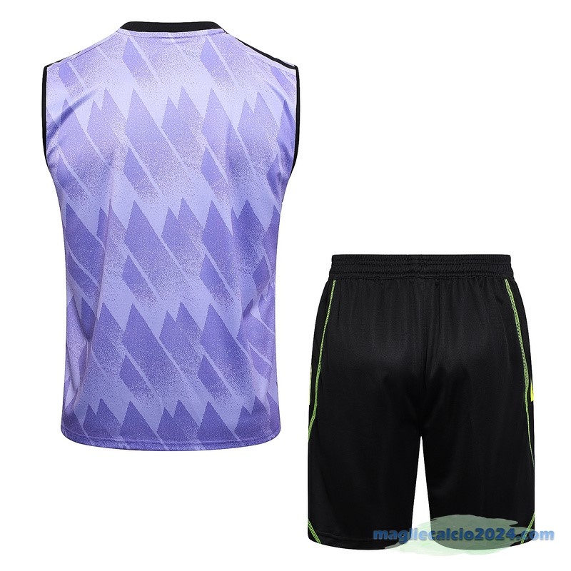 Formazione Senza Maniche Set Completo Real Madrid 2023 2024 Purpureo Nero Verde Poco Prezzo