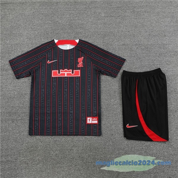 Formazione Set Completo Bambino Liverpool 2023 2024 Nero Rosso Poco Prezzo