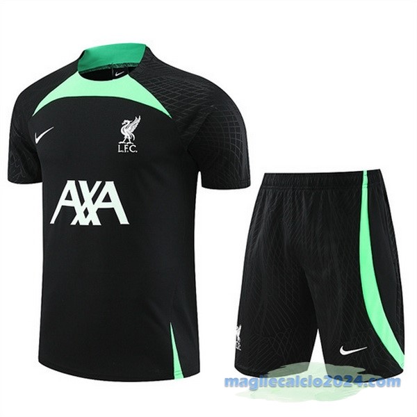 Formazione Set Completo Bambino Liverpool 2023 2024 Nero Verde Poco Prezzo