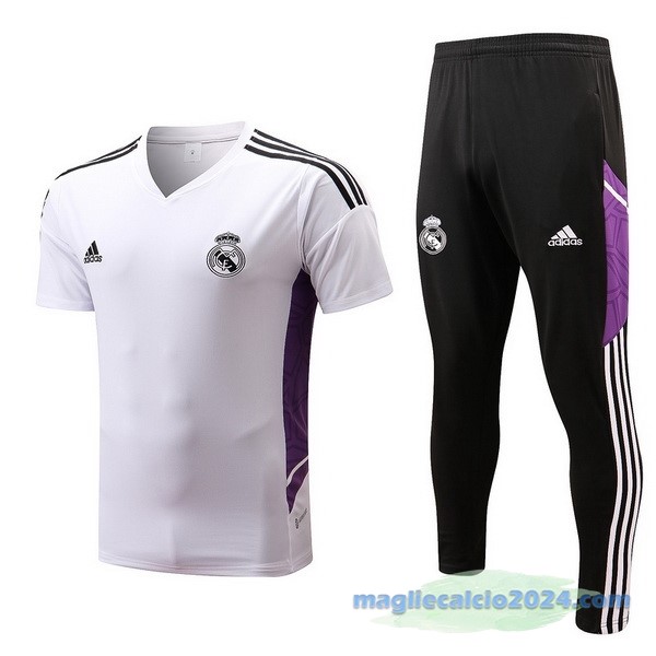 Formazione Set Completo Real Madrid 2022 2023 Bianco Nero Purpureo Poco Prezzo