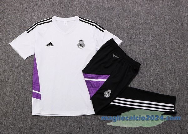 Formazione Set Completo Real Madrid 2022 2023 Bianco Nero Purpureo Poco Prezzo