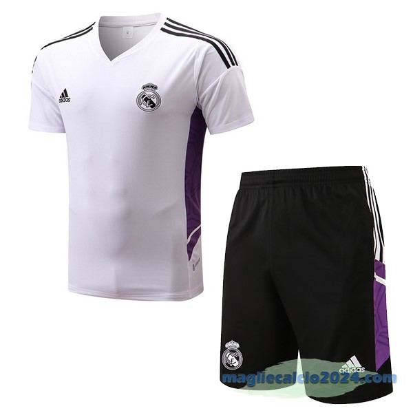 Formazione Set Completo Real Madrid 2022 2023 Bianco Purpureo II Nero Poco Prezzo