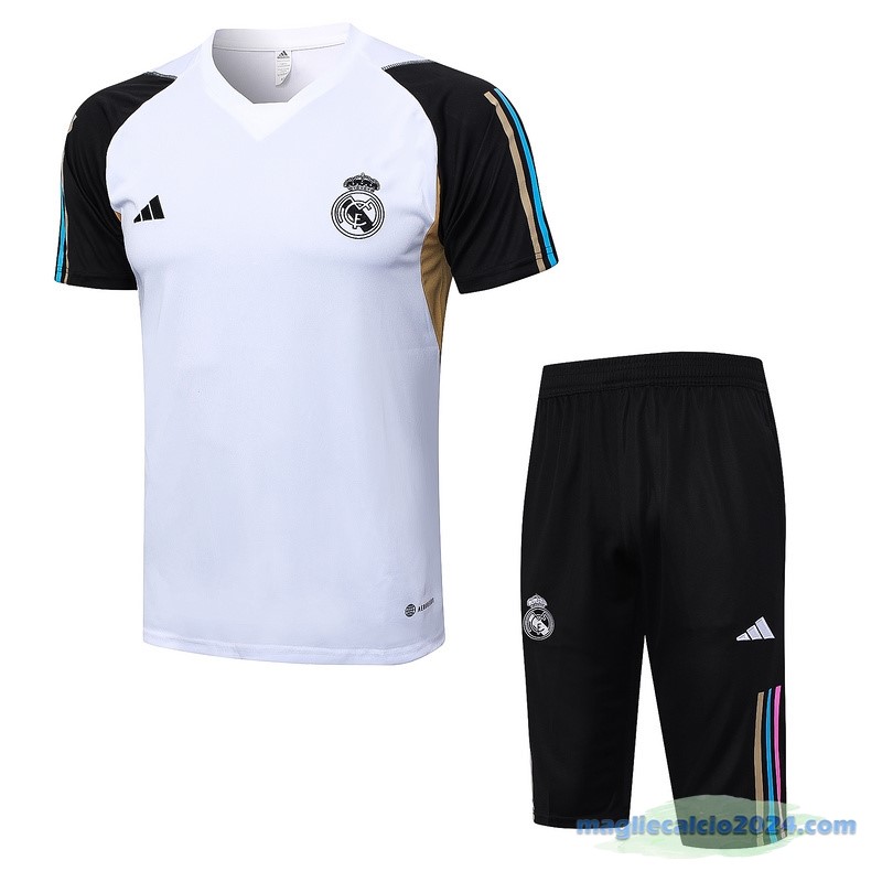Formazione Set Completo Real Madrid 2023 2024 Bianco Giallo Nero Poco Prezzo