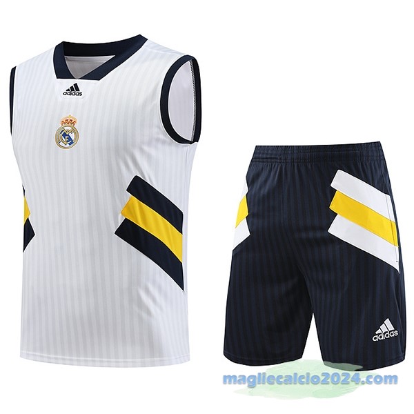 Formazione Set Completo Real Madrid 2023 2024 Bianco Giallo Poco Prezzo