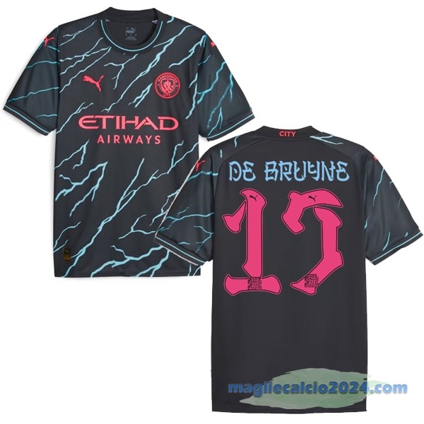 NO.17 De Bruyne Terza Maglia Manchester City 2023 2024 Nero Poco Prezzo