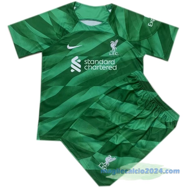 Portiere Conjunto De Bambino Liverpool 2023 2024 Verde Poco Prezzo