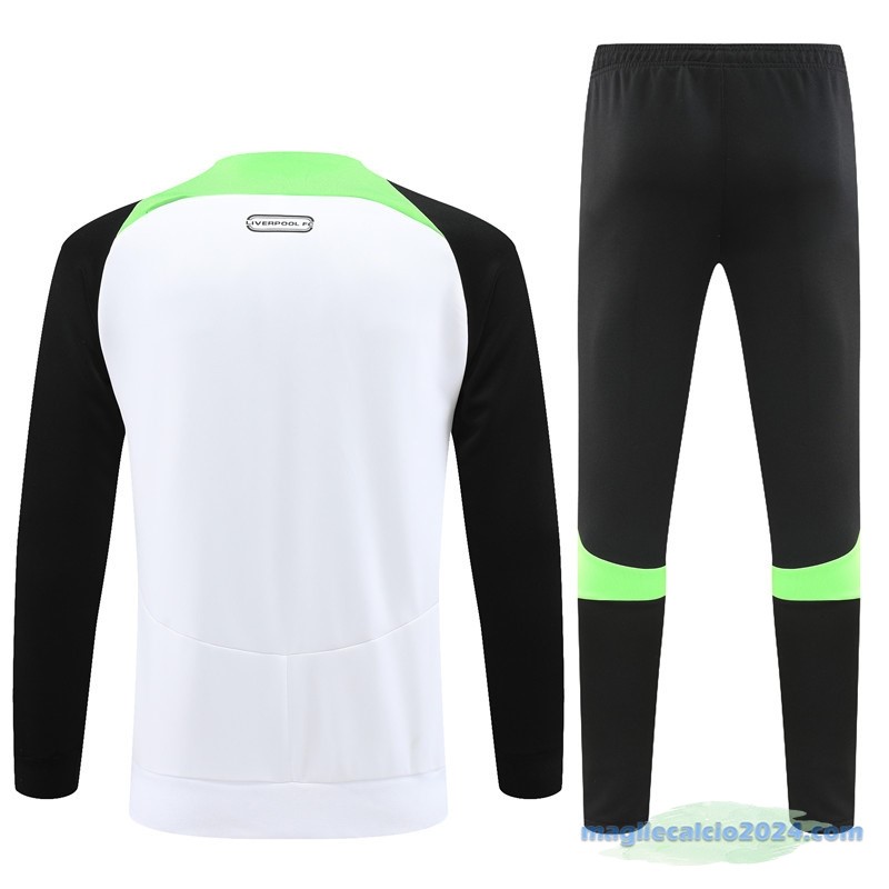 Set Completo Ropa Deportiva Con Cremallera Larga Bambino Liverpool 2022 2023 Bianco Verde Nero Poco Prezzo