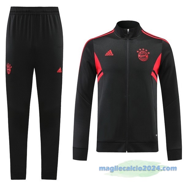 Set Completo Ropa Deportiva Con Cremallera Larga Bayern Múnich 2022 2023 Grigio I Rosso Poco Prezzo