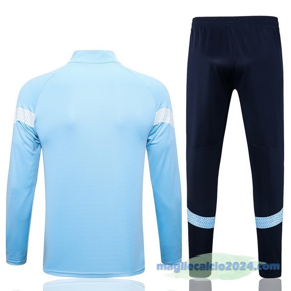Set Completo Ropa Deportiva Con Cremallera Larga Manchester City 2022 2023 Azul Nero Poco Prezzo
