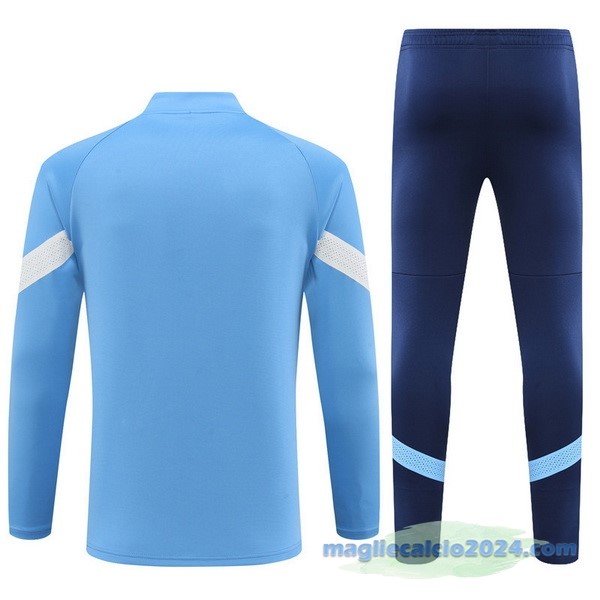 Set Completo Ropa Deportiva Con Cremallera Larga Manchester City 2022 2023 II Azul Poco Prezzo