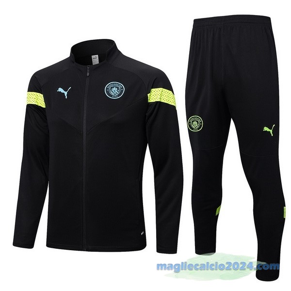 Set Completo Ropa Deportiva Con Cremallera Larga Manchester City 2022 2023 Nero Poco Prezzo
