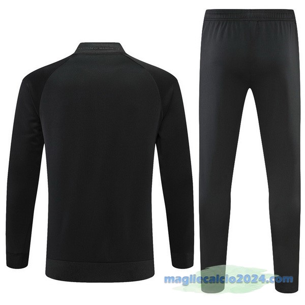Set Completo Ropa Deportiva Con Cremallera Larga Manchester United 2022 2023 III Nero Poco Prezzo