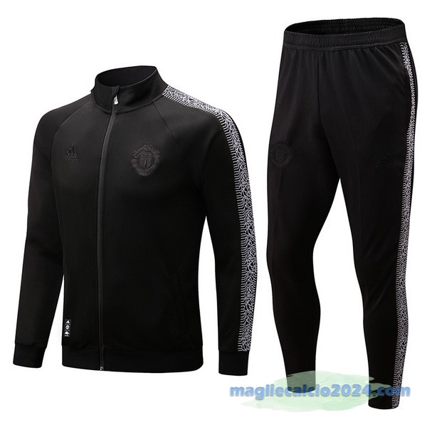 Set Completo Ropa Deportiva Con Cremallera Larga Manchester United 2022 2023 I Nero Poco Prezzo