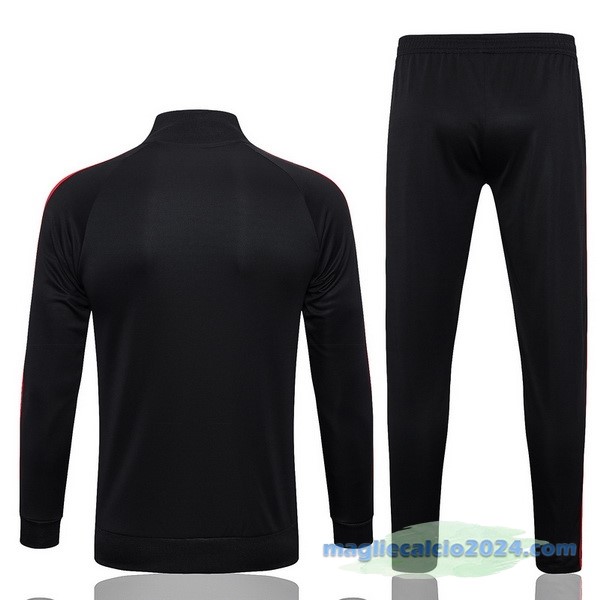 Set Completo Ropa Deportiva Con Cremallera Larga Manchester United 2022 2023 Nero I Rosso Poco Prezzo