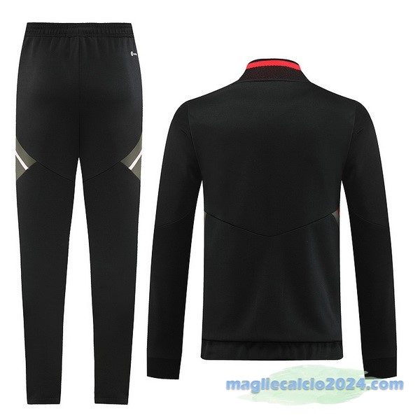Set Completo Ropa Deportiva Con Cremallera Larga Manchester United 2022 2023 Nero Rosso Poco Prezzo