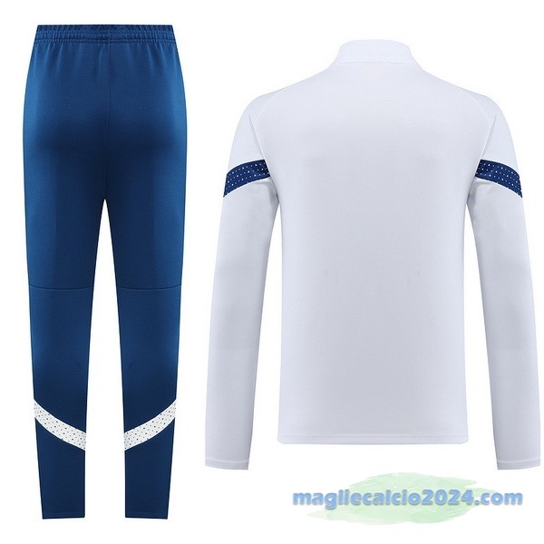 Set Completo Ropa Deportiva Con Cremallera Larga Marsella 2022 2023 Azul Bianco Poco Prezzo