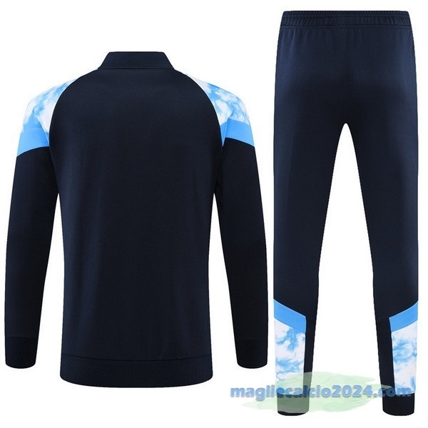 Set Completo Ropa Deportiva Con Cremallera Larga Marsella 2022 2023 Azul Navy Bianco Poco Prezzo