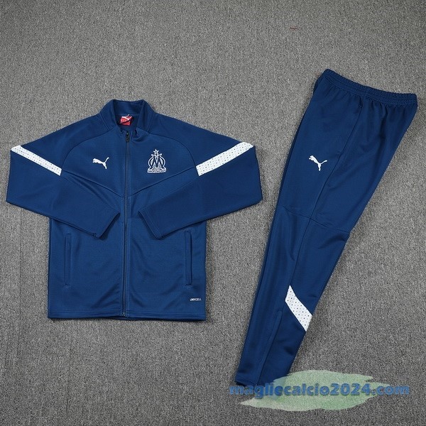 Set Completo Ropa Deportiva Con Cremallera Larga Marsella 2022 2023 Azul Navy Bianco Poco Prezzo