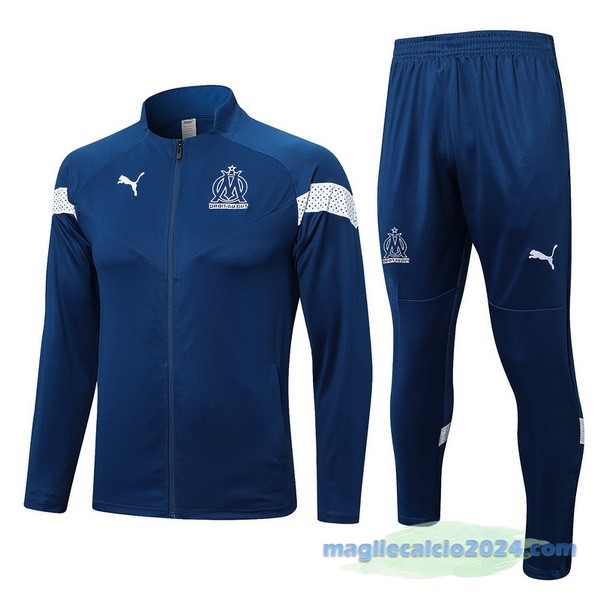 Set Completo Ropa Deportiva Con Cremallera Larga Marsella 2022 2023 Azul Navy I Bianco Poco Prezzo