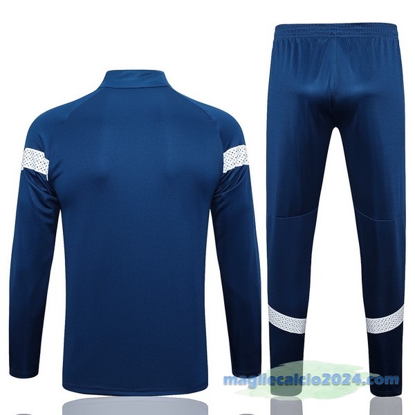 Set Completo Ropa Deportiva Con Cremallera Larga Marsella 2022 2023 Azul Navy I Bianco Poco Prezzo