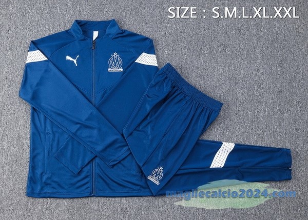 Set Completo Ropa Deportiva Con Cremallera Larga Marsella 2022 2023 Azul Navy I Bianco Poco Prezzo