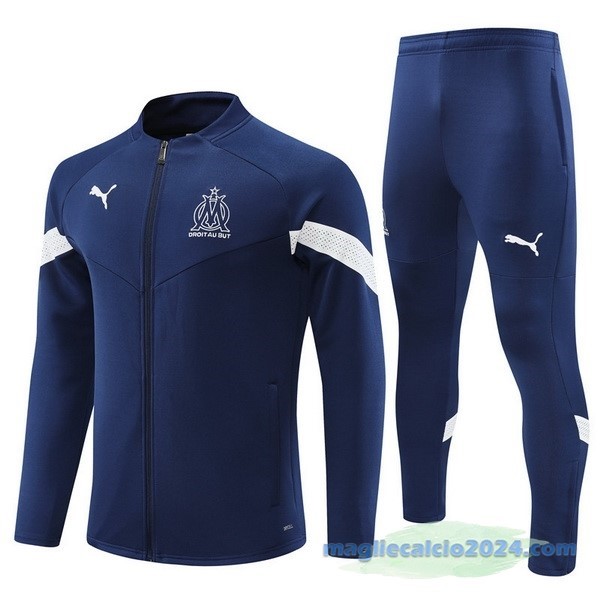 Set Completo Ropa Deportiva Con Cremallera Larga Marsella 2022 2023 Azul Navy Poco Prezzo