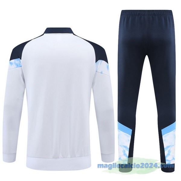 Set Completo Ropa Deportiva Con Cremallera Larga Marsella 2022 2023 Bianco Azul Navy Poco Prezzo
