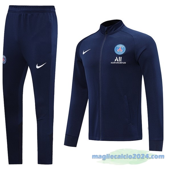 Set Completo Ropa Deportiva Con Cremallera Larga Paris Saint Germain 2022 2023 Azul Navy Poco Prezzo