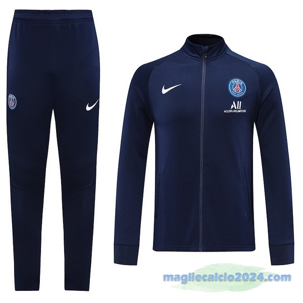 Set Completo Ropa Deportiva Con Cremallera Larga Paris Saint Germain 2022 2023 Azul Navy Poco Prezzo