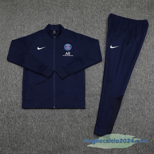 Set Completo Ropa Deportiva Con Cremallera Larga Paris Saint Germain 2022 2023 Azul Navy Poco Prezzo