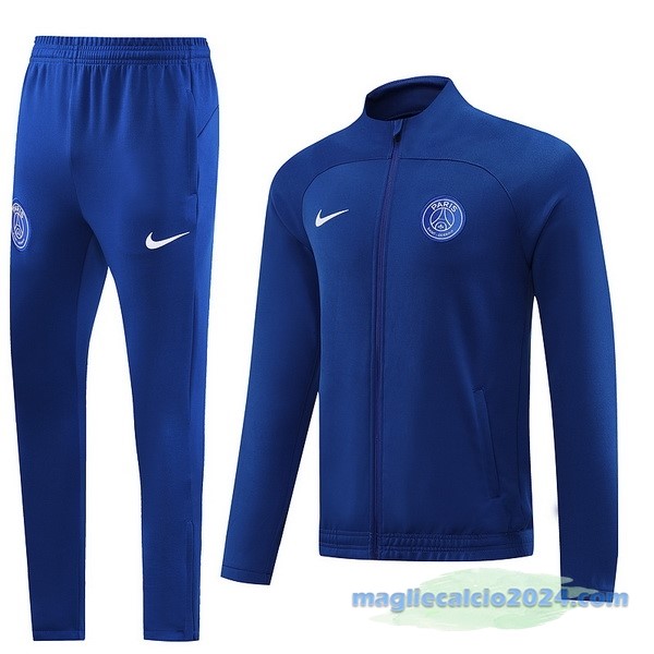 Set Completo Ropa Deportiva Con Cremallera Larga Paris Saint Germain 2022 2023 Azul Poco Prezzo