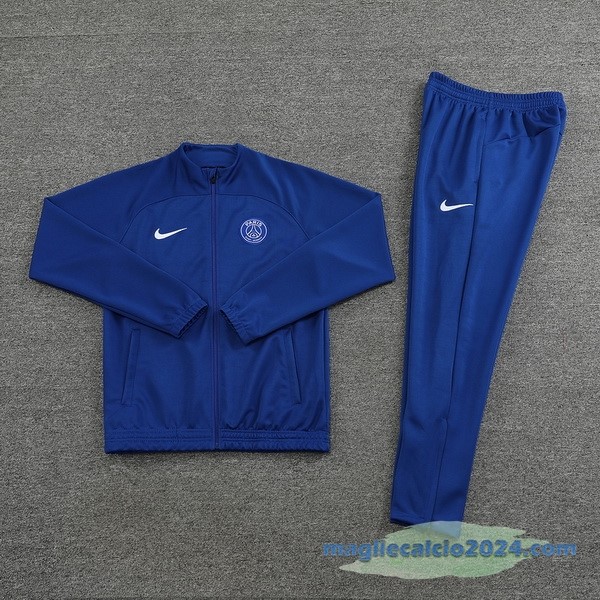 Set Completo Ropa Deportiva Con Cremallera Larga Paris Saint Germain 2022 2023 Azul Poco Prezzo