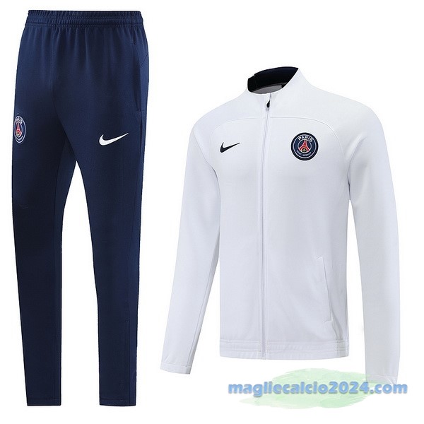 Set Completo Ropa Deportiva Con Cremallera Larga Paris Saint Germain 2022 2023 Bianco Azul Poco Prezzo