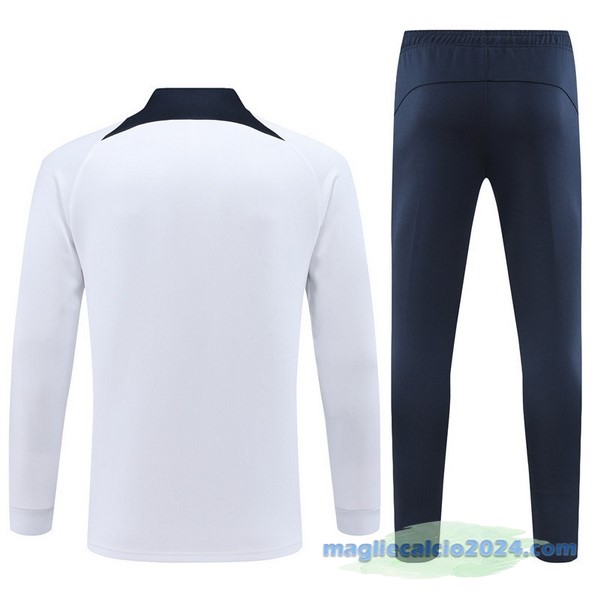 Set Completo Ropa Deportiva Con Cremallera Larga Paris Saint Germain 2022 2023 Bianco I Azul Poco Prezzo