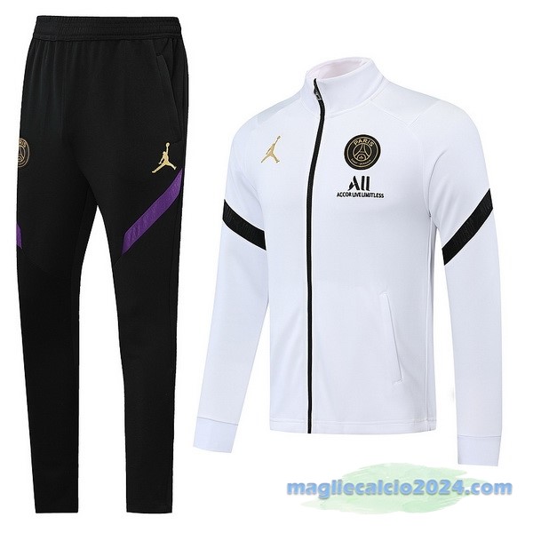Set Completo Ropa Deportiva Con Cremallera Larga Paris Saint Germain 2022 2023 Bianco Nero Poco Prezzo