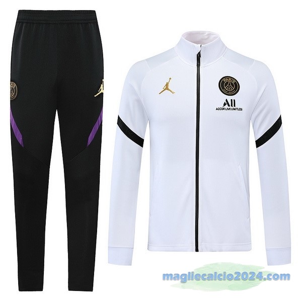 Set Completo Ropa Deportiva Con Cremallera Larga Paris Saint Germain 2022 2023 Bianco Nero Poco Prezzo