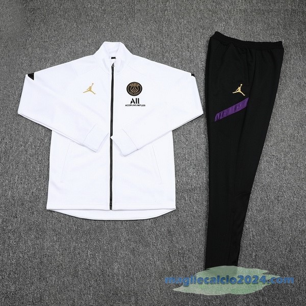 Set Completo Ropa Deportiva Con Cremallera Larga Paris Saint Germain 2022 2023 Bianco Nero Poco Prezzo